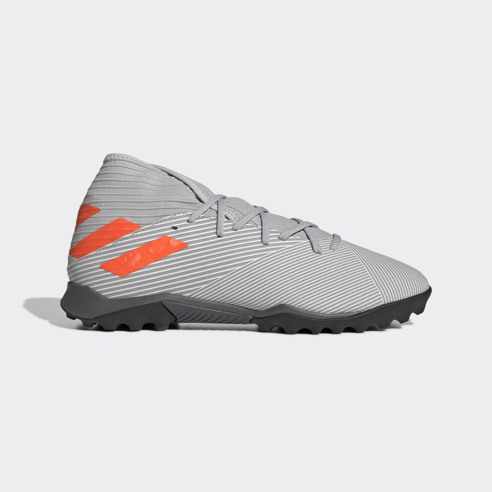 Adidasi Fotbal Adidas Nemeziz 19.3 Turf Barbati Romania - Gri/Portocalii/Albi EF8291